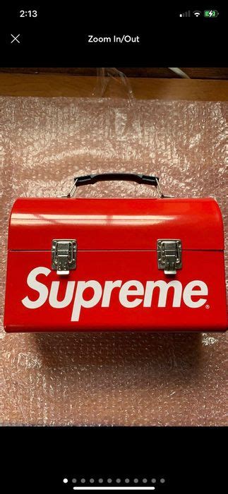 supreme metal lunch box|Supreme Metal Lunch box FW15 Red RARE Authentic Box Logo.